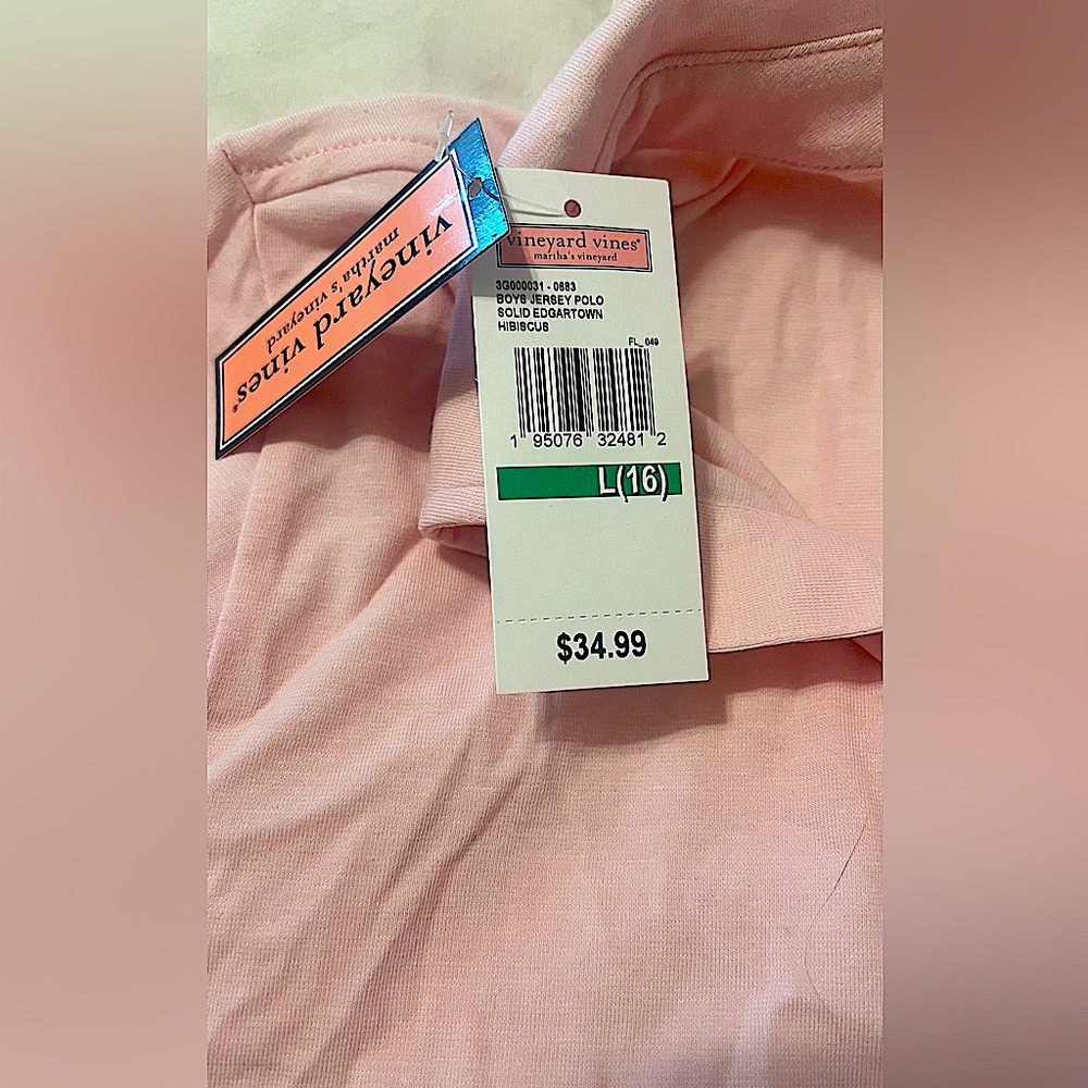 Vineyard Vines Youth Pink Polo Shirt